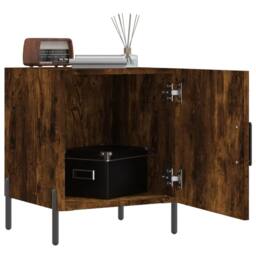 Berkfield Home Bedside Cabinet Smoked Oak 40x40x50 cm Engineered Wood in Brown - Size: 40 x 40 x 50 cm - thumbnail 3
