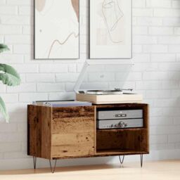Berkfield Home Record Cabinet Old Wood 84.5x38x48 cm Engineered Wood in Brown - thumbnail 3