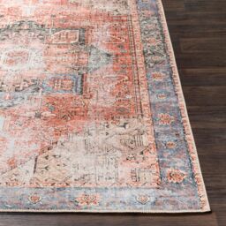 Livabliss Amelie-Washable Terracotta Traditionnal Vintage Boho Living Dining Rug - Size: 60 cm x 90 cm - thumbnail 5