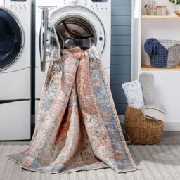 Livabliss Amelie-Washable Terracotta Traditionnal Vintage Boho Living Dining Rug - Size: 60 cm x 90 cm - thumbnail 7