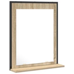 Berkfield Home Bathroom Mirror with Shelf Sonoma Oak 50x12x60 cm Engineered Wood in Brown - Size: 50 x 12 x 60 cm - thumbnail 2