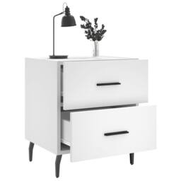 Berkfield Home Modern Bedside Cabinet White 40x35x47.5 cm Engineered Wood - thumbnail 4
