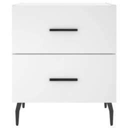 Berkfield Home Modern Bedside Cabinet White 40x35x47.5 cm Engineered Wood - thumbnail 6