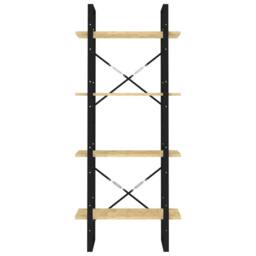 Berkfield Home 4-Tier Book Cabinet 60x30x140 cm Solid Pine Wood in Brown - Size: 60 x 30 x 140 cm - thumbnail 5