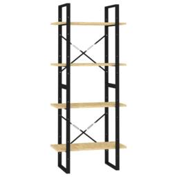 Berkfield Home 4-Tier Book Cabinet 60x30x140 cm Solid Pine Wood in Brown - Size: 60 x 30 x 140 cm - thumbnail 1