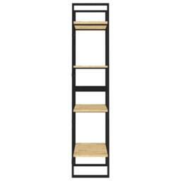 Berkfield Home 4-Tier Book Cabinet 60x30x140 cm Solid Pine Wood in Brown - Size: 60 x 30 x 140 cm - thumbnail 6