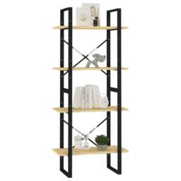 Berkfield Home 4-Tier Book Cabinet 60x30x140 cm Solid Pine Wood in Brown - Size: 60 x 30 x 140 cm - thumbnail 4