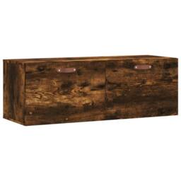 Berkfield Home Wall Cabinet Smoked Oak 100x36.5x35 cm Engineered Wood in Brown - thumbnail 1