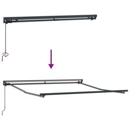 Berkfield Home Retractable Awning Manual Green & White 350x250 cm - thumbnail 9