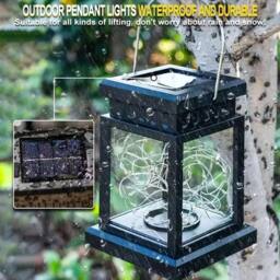 Kelvenix Warm white 4X LED Solar Powered Hanging Lantern Lights Waterproof in Black - thumbnail 4