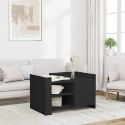 Berkfield Home Durable Coffee Table Black 80x50x50 cm Engineered Wood - Size: 80 x 50 x 50 cm - thumbnail 2