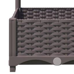 Berkfield Home Garden Planter with Trellis Brown 80x40x121.5 cm PP - thumbnail 7