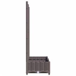 Berkfield Home Garden Planter with Trellis Brown 80x40x121.5 cm PP - thumbnail 5