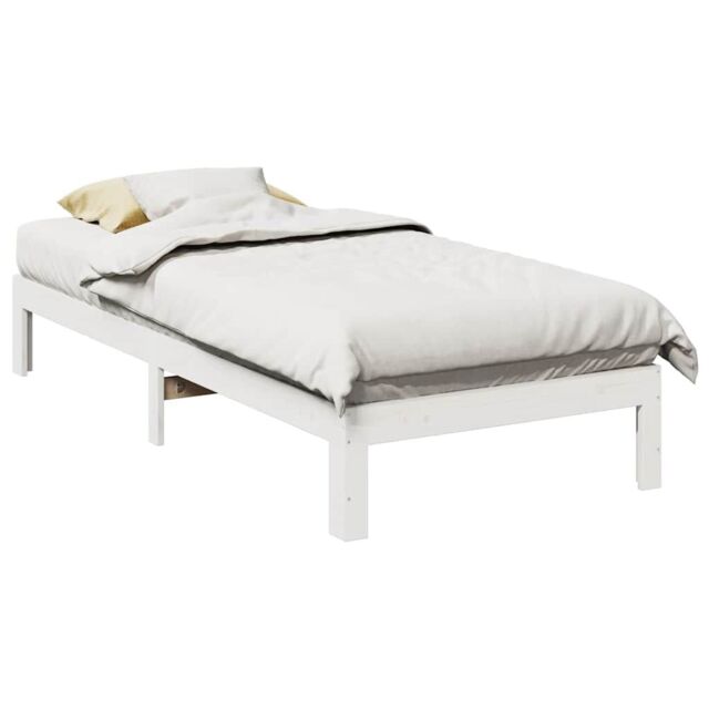 Berkfield Home Bed Frame without Mattress White 90x200 cm Solid Wood Pine - image 1