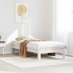 Berkfield Home Bed Frame without Mattress White 90x200 cm Solid Wood Pine - thumbnail 4