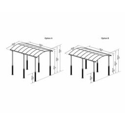 Palram Alpine Carport Kit 5000 RV - L507 x W352 x H307 - Grey - thumbnail 4