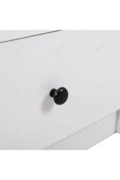 Living and Home Modern Style Wooden Bedside Table with Drawer and Shelf Nightstand in White - thumbnail 5