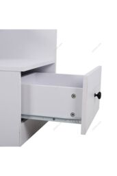 Living and Home Modern Style Wooden Bedside Table with Drawer and Shelf Nightstand in White - thumbnail 4
