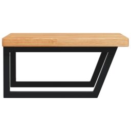 Berkfield Home Basin Shelf Wall Mounted Steel & Solid Wood Oak in Brown - thumbnail 5