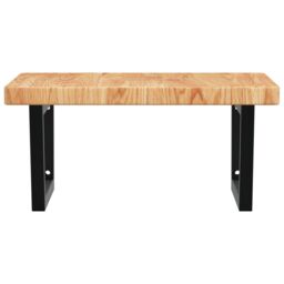 Berkfield Home Basin Shelf Wall Mounted Steel & Solid Wood Oak in Brown - thumbnail 4
