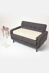 Homescapes Cotton Orthopaedic Foam 2 Seater Booster Cushion in Cream - thumbnail 5
