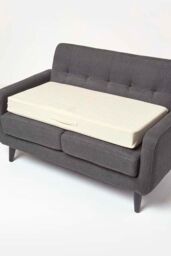Homescapes Cotton Orthopaedic Foam 2 Seater Booster Cushion in Cream