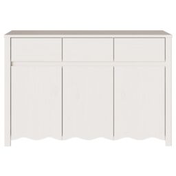 "Berkfield Home Sideboard ""DRAMMEN"" White 114x43x75, 5 cm Solid Wood Pine" - thumbnail 7