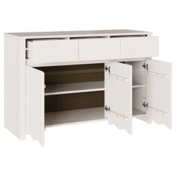"Berkfield Home Sideboard ""DRAMMEN"" White 114x43x75, 5 cm Solid Wood Pine" - thumbnail 5