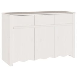 "Berkfield Home Sideboard ""DRAMMEN"" White 114x43x75, 5 cm Solid Wood Pine" - thumbnail 2