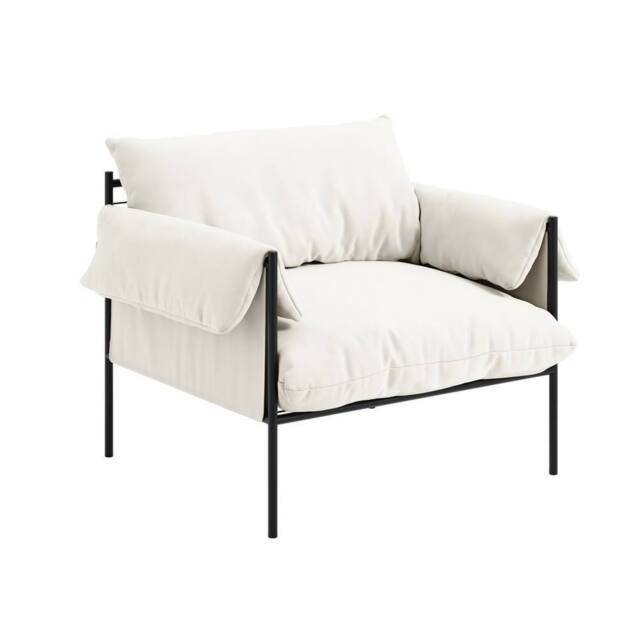 Lemon Pavilion Furniture Wardour Chair - House Weave/Metal - L86xW100xH83 cm - White/Black in White - image 1