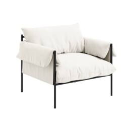Lemon Pavilion Furniture Wardour Chair - House Weave/Metal - L86xW100xH83 cm - White/Black in White - thumbnail 1