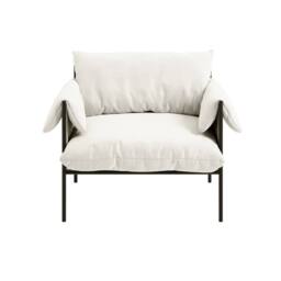 Lemon Pavilion Furniture Wardour Chair - House Weave/Metal - L86xW100xH83 cm - White/Black in White - thumbnail 2
