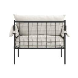 Lemon Pavilion Furniture Wardour Chair - House Weave/Metal - L86xW100xH83 cm - White/Black in White - thumbnail 4