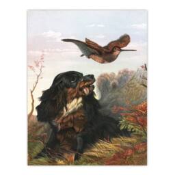 Artery8 Arthur Fitzwilliam Tait Framed Wall Art Cocker Spaniel Dog & Woodcock - Size: A4 - thumbnail 3
