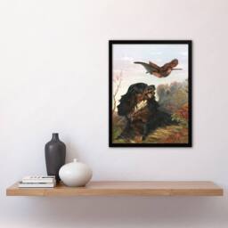 Artery8 Arthur Fitzwilliam Tait Framed Wall Art Cocker Spaniel Dog & Woodcock - Size: A4 - thumbnail 2