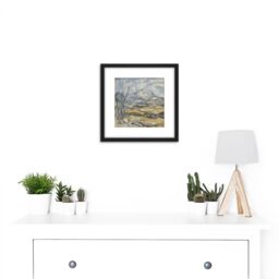 Artery8 Paul Cezanne Montagne Sainte Victoire 8X8 Inch Square Wooden Framed Wall Art Print Picture with Mount in Black - thumbnail 2
