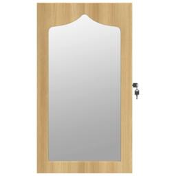 Berkfield Home Mirror Jewellery Cabinet Wall Mounted 37.5x10x67 cm in Brown - thumbnail 4