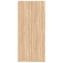 Berkfield Home Wardrobe Sonoma Oak 90x52x200 cm Engineered Wood in Light Tan - Size: 90 x 52 x 200 cm - thumbnail 5