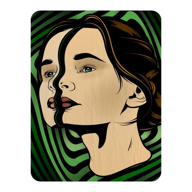 Benjamin Tate Design portrait of woman Designer Blanket in Natural - Size: 120 cm x 150 cm - image 1