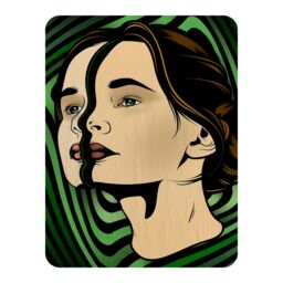 Benjamin Tate Design portrait of woman Designer Blanket in Natural - Size: 120 cm x 150 cm - thumbnail 1
