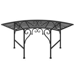 Berkfield Home Tree Bench 113 cm Black Steel - thumbnail 5