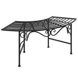Berkfield Home Tree Bench 113 cm Black Steel - thumbnail 3
