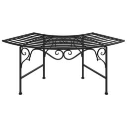 Berkfield Home Tree Bench 113 cm Black Steel - thumbnail 2