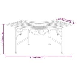 Berkfield Home Tree Bench 113 cm Black Steel - thumbnail 6