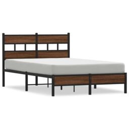 Berkfield Home Bed Frame without Mattress Brown Oak 120x200 cm Engineered Wood - Size: Small Double - thumbnail 2