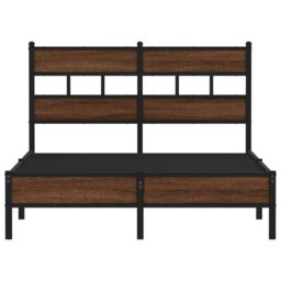 Berkfield Home Bed Frame without Mattress Brown Oak 120x200 cm Engineered Wood - Size: Small Double - thumbnail 4