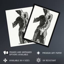 "Artery8 Anatomical study of gluteal muscles Stolk Wall Art Poster Print in White - Size: W12"" x H16""" - thumbnail 2