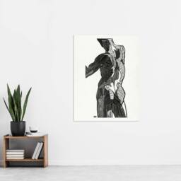 "Artery8 Anatomical study of gluteal muscles Stolk Wall Art Poster Print in White - Size: W12"" x H16""" - thumbnail 4