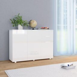 Sideboard High Gloss White 107x35x76 cm