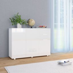 Berkfield Home Sideboard High Gloss White 107x35x76 cm - Size: 107 x 35 x 76 cm